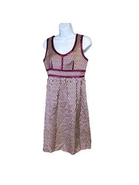 Proenza Schouler Dress Size 5 Purple Silk Geometric Empire Waist Cocktail Chic
